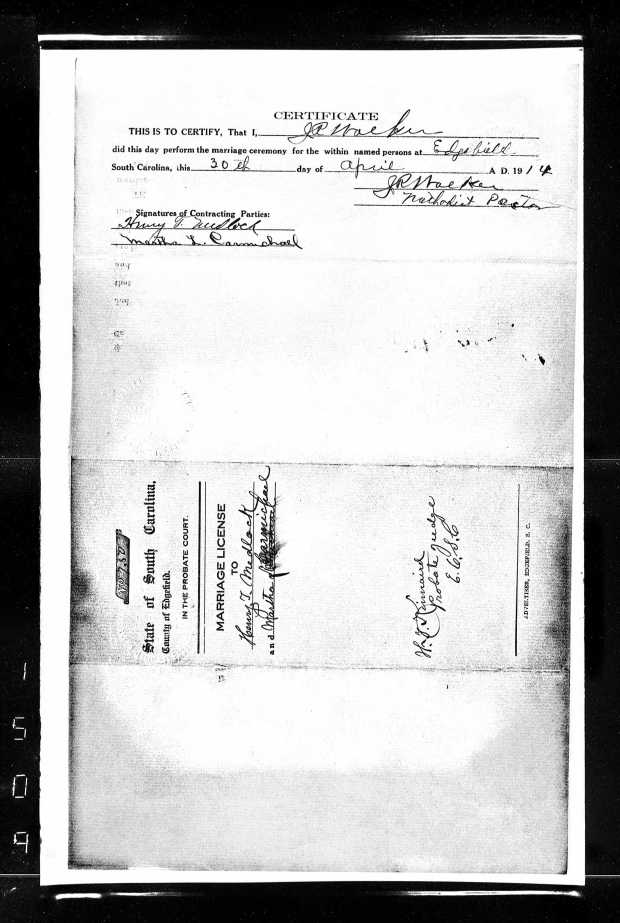 henry and martha marriage license